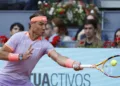 Rafael Nadal wins at the Madrid Open on Saturday.